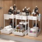 3-Pack 2-Tier Under Sink Organizers with Sliding Drawers
