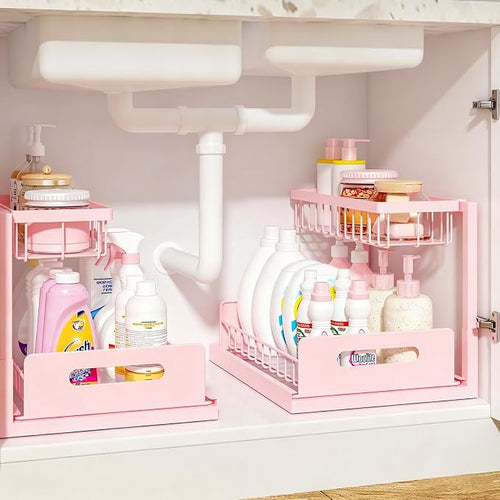 L-Shaped 2-Tier Pull-Out Under Sink Organizer